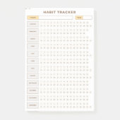Minimal Habit Tracker Beige Grid Design Post-it® Notes (Voorkant)
