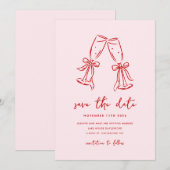 Minimal Hand Drawn Whimsical Doodle Save The Date (Devant / Derrière)