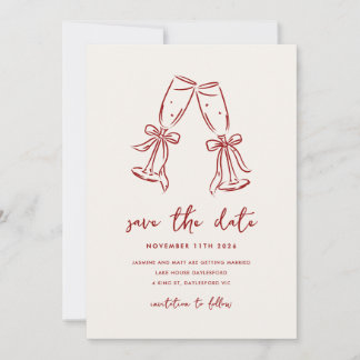Minimal Hand Drawn Whimsical Doodle Save The Date
