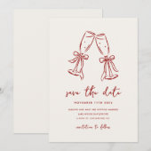 Minimal Hand Drawn Whimsical Doodle Save The Date (Devant / Derrière)