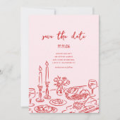 Minimal Hand Drawn Whimsical Doodle Save The Date (Devant)