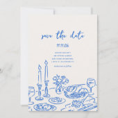 Minimal Hand Drawn Whimsical Doodle Save The Date (Devant)