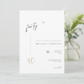 Minimal Handwritten 40th Birthday Party Invitation (Debout devant)