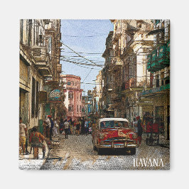 Minimal Havana Cuba  Retro City Magneet