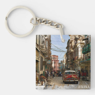Minimal Havana Cuba  Retro City Sleutelhanger