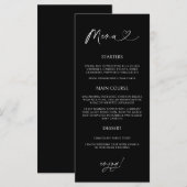 Minimal Heart Menu Card Reception Formal Dinner  (Voorkant / Achterkant)