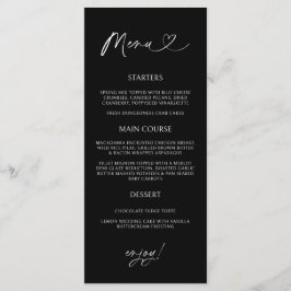Minimal Heart Menu Card Reception Formal Dinner 