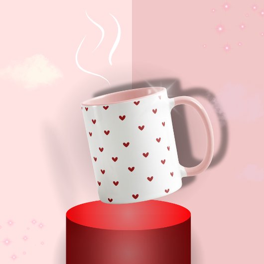 Minimal Heart Pattern Mug | Soft Pink Giftable Cup