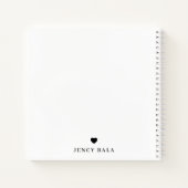 Minimal Hello Modern Heart Design Notitieboek (Achterkant)