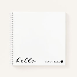 Minimal Hello Modern Heart Design Notitieboek
