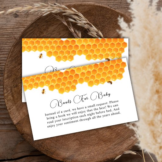 Minimal Honey Bumblebee Boy Books voor Baby shower Informatiekaartje