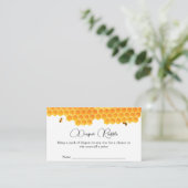 Minimal Honey Bumblebee Diaper Raffle Baby shower Informatiekaartje (Staand voorkant)