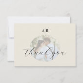 Minimal Ivory Photo Wedding Bedankkaart (Voorkant)