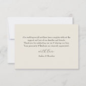Minimal Ivory Photo Wedding Bedankkaart (Achterkant)