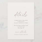 Minimal Ivory Wedding Details Card Kaart (Voorkant)