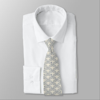 Minimal Japanese Pattern Necktie – Seigaiha Design Stropdas