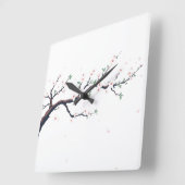 Minimal Japanese Tree Branch Vierkante Klok (Hoek)