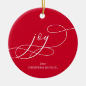 Minimal Joy Christmas Keramisch Ornament (Voorkant)