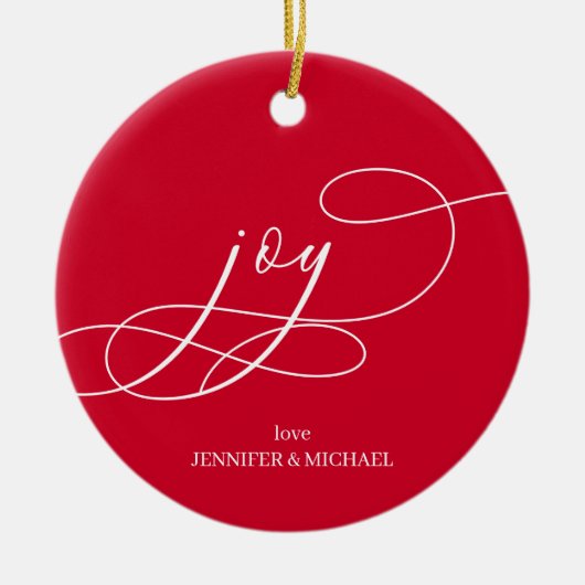 Minimal Joy Christmas Keramisch Ornament (Voorkant)