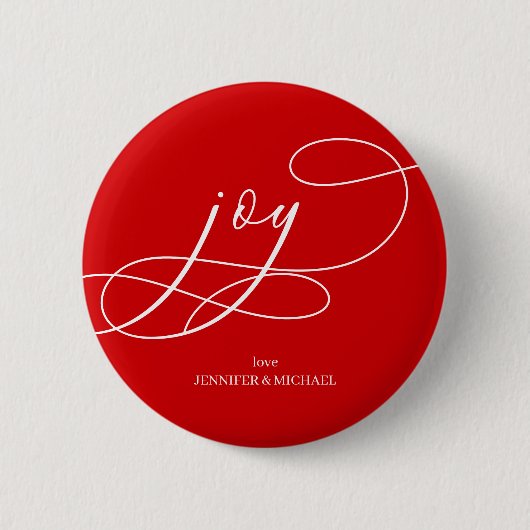 Minimal Joy Christmas red white Ronde Button 5,7 Cm (Voorkant)