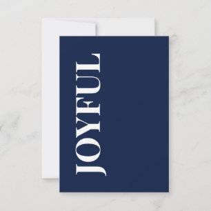 Minimal JOYEUX   Bleu Nuit Carte de Vœux de Fêtes