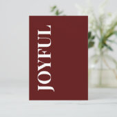 Minimal JOYEUX | Profonde Carte de Vœux de Fêtes e (Debout devant)