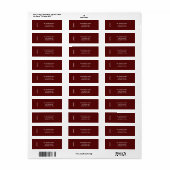 Minimal JOYFUL | Deep Red Holiday Address Label (Full Sheet)