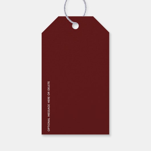 Minimal JOYFUL | Deep Red Holiday Cadeaulabel (Achterkant)