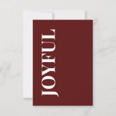 Minimal JOYFUL | Deep Red Holiday Greeting Kaart (Voorkant)