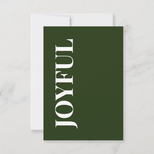 Minimal JOYFUL | Forest Green Holiday Greeting Kaart (Voorkant)