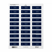 Minimal JOYFUL | Navy Blue Holiday Address Label (Full Sheet)