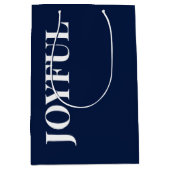 Minimal JOYFUL | Navy Blue Holiday Medium Cadeauzakje (Voorkant)