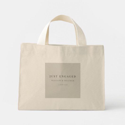 Minimal Just Engaged Tote Bag | Dove Grey (Achterkant)