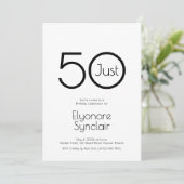 Minimal Just Fifty 50th Birthday Party Invitation (Debout devant)