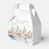 Minimal Kansas City Missouri Waterverf bruiloft Bedankdoosjes (Achterkant)