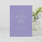 Minimal Lavender Silver Simple Wedding Kaart (Staand voorkant)