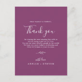 Minimal Leaf Berry Paarse Dank u Receptie Kaart (Voorkant)
