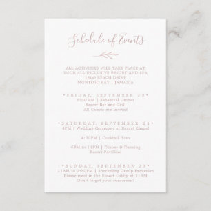 Minimal Leaf Blush Pink Weekend Programma van Even