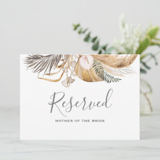 Minimal Leaf Boho Floral Bruiloft gereserveerd tek Kaart
