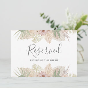 Minimal Leaf Boho Floral Bruiloft gereserveerd tek Kaart