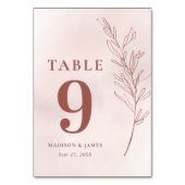 Minimal Leaf Boho Pink Elegant Wedding Kaart (Voorkant)