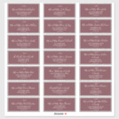 Minimal Leaf Bourgondië bruiloft gast Adresetikett Sticker (Vel)