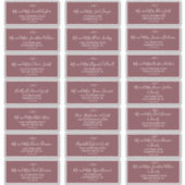 Minimal Leaf Bourgondië bruiloft gast Adresetikett Sticker (Voorkant)