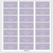 Minimal Leaf Lavendel Bruiloft Gast Adresetiketten Sticker (Vel)
