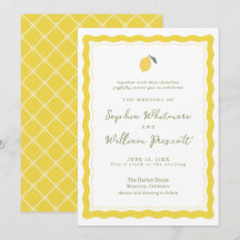 Minimal Lemon Amalfi Coast Wedding Invitation