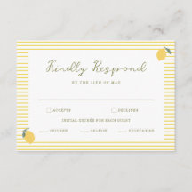 Minimal Lemon Amalfi Coast Wedding RSVP Card