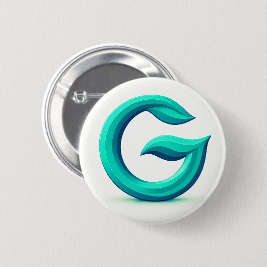Minimal Letter G Button | Modern Initial Badge  (Voorkant /achterkant)