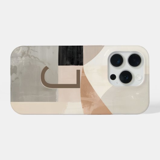 Minimal Letter J Phone Case – Calm Aesthetic Desig iPhone Hoesje (Achterkant horizontaal)