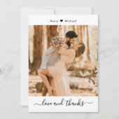 Minimal Liefde en Bedankt Script Hart Foto Bruilof (Voorkant)