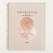 Minimal Line Art Meditating Woman Planner (Voorkant)